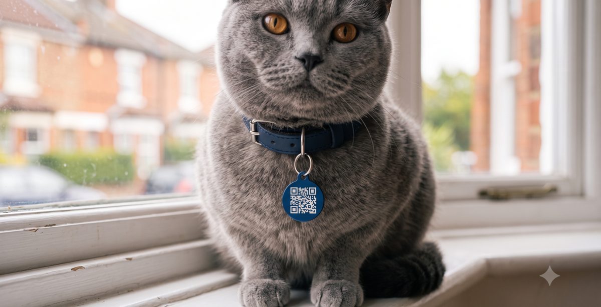 Cat with tag